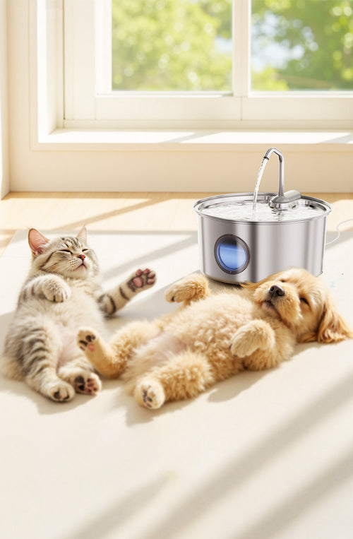 3.2L Stainless Steel Visible Window Pet Water Dispenser