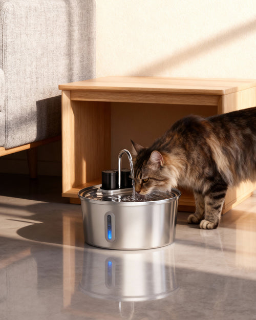 3.2L / 108oz Intelligent Sensor Stainless Steel Pet Water Dispenser
