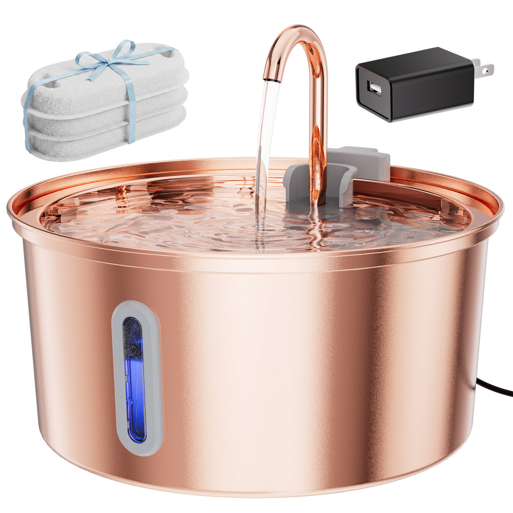 3.2L/108oz Electroplated Copper Pet Drinking Water Dispenser