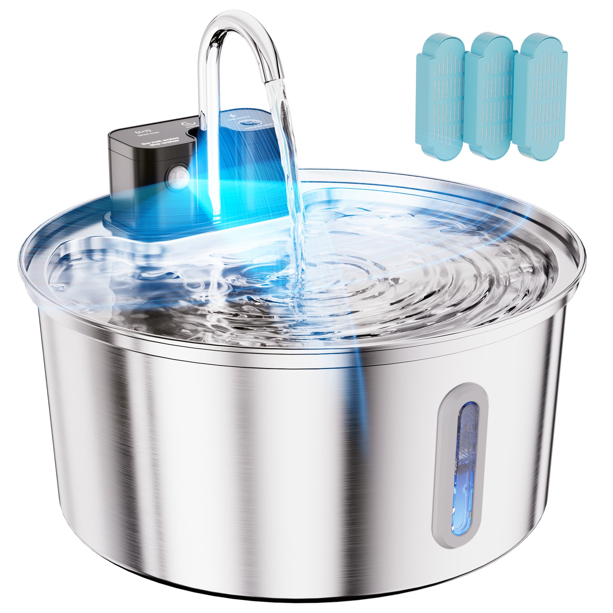 3.2L / 108oz Intelligent Sensor Stainless Steel Pet Water Dispenser