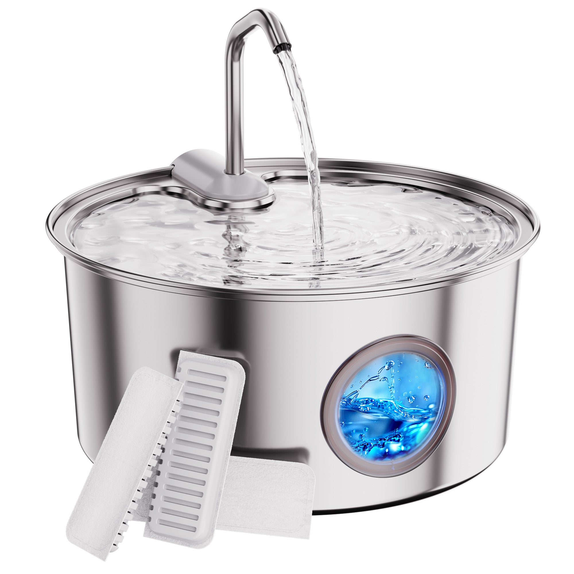 3.2L Stainless Steel Visible Window Pet Water Dispenser