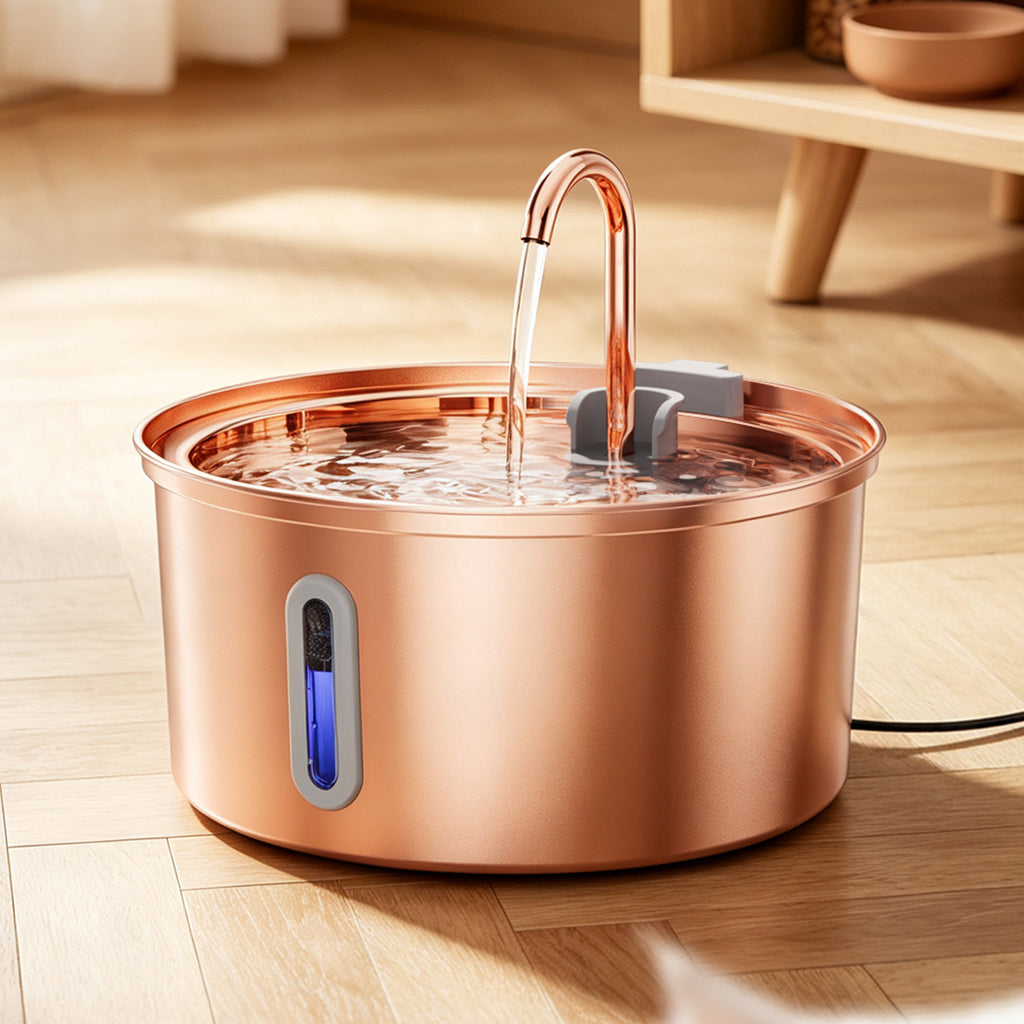 3.2L/108oz Electroplated Copper Pet Drinking Water Dispenser