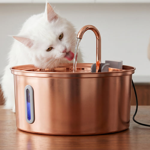 3.2L/108oz Electroplated Copper Pet Drinking Water Dispenser