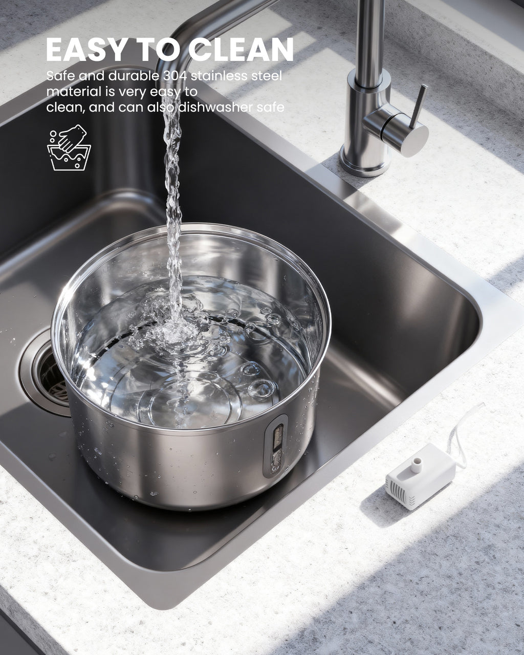 3.2L / 108oz Intelligent Sensor Stainless Steel Pet Water Dispenser