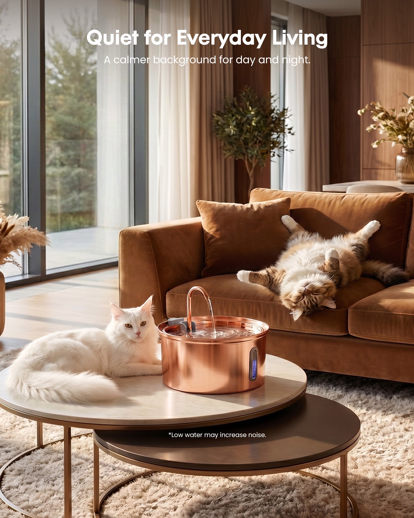 3.2L/108oz Electroplated Copper Pet Drinking Water Dispenser