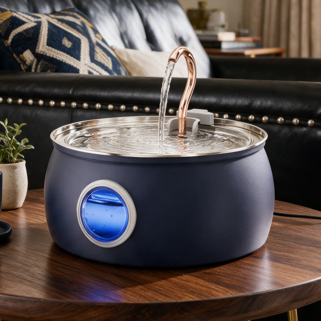 4L painted blue pet water dispenser, stainless steel liner, electroplated copper faucet-Tomxcute - WF-T2CWX