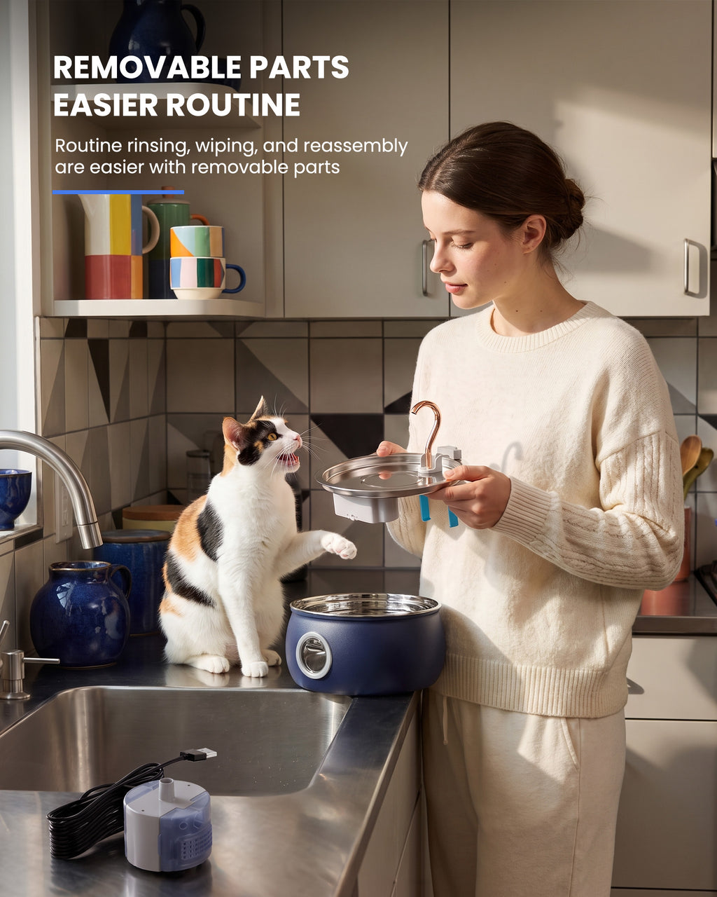 4L painted blue pet water dispenser, stainless steel liner, electroplated copper faucet-Tomxcute - WF-T2CWX