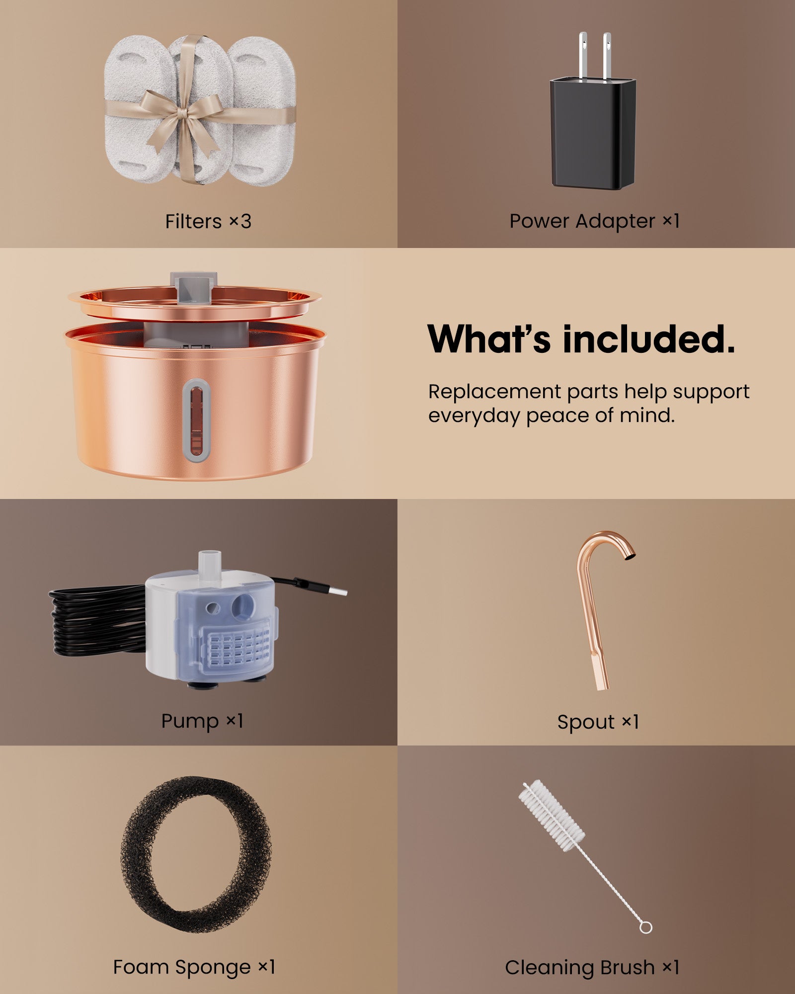 3.2L/108oz Electroplated Copper Pet Drinking Water Dispenser