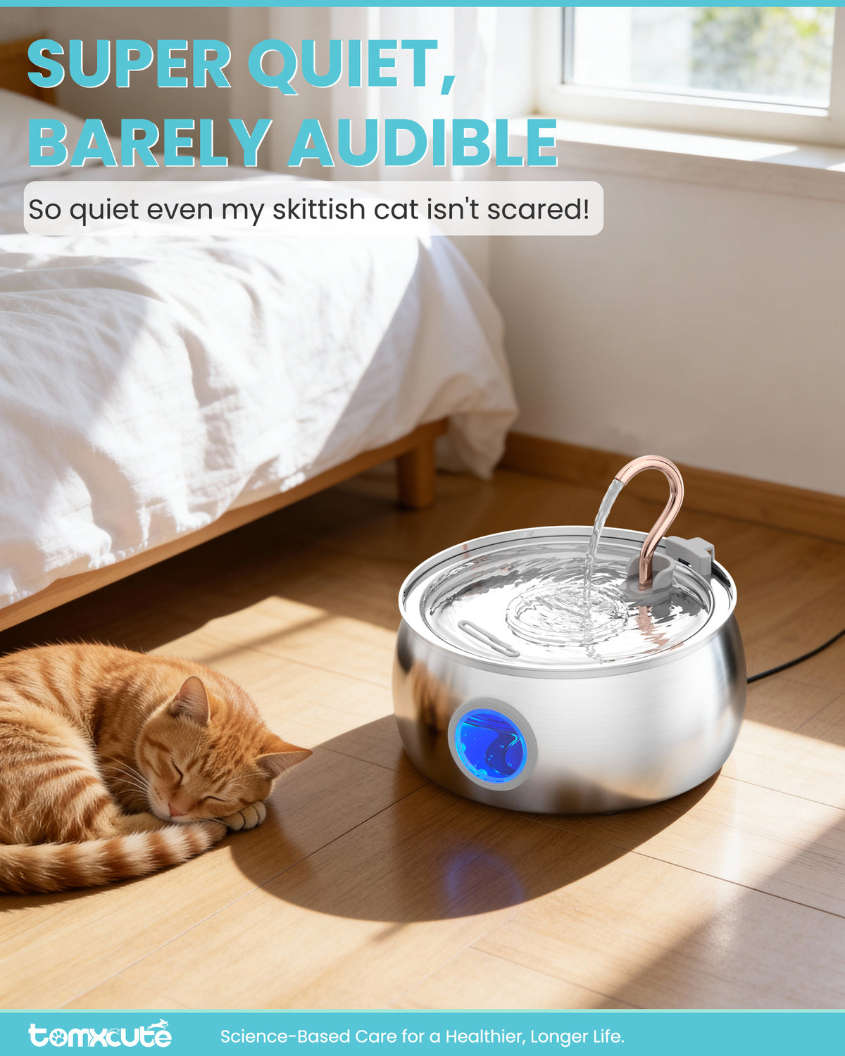 4L / 135oz Stainless Steel Pet Water Dispenser with Visual Window WF-T2CWX
