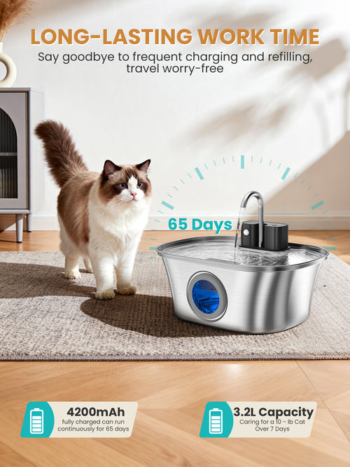 3.2L Intelligent Wireless Pet Water Dispenser WF-T4NPro
