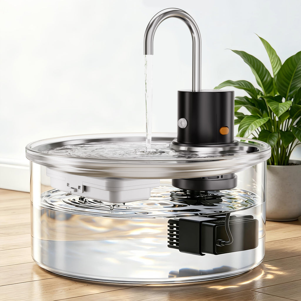 Wireless Glass Cat Water Fountain, 108oz/3.2L