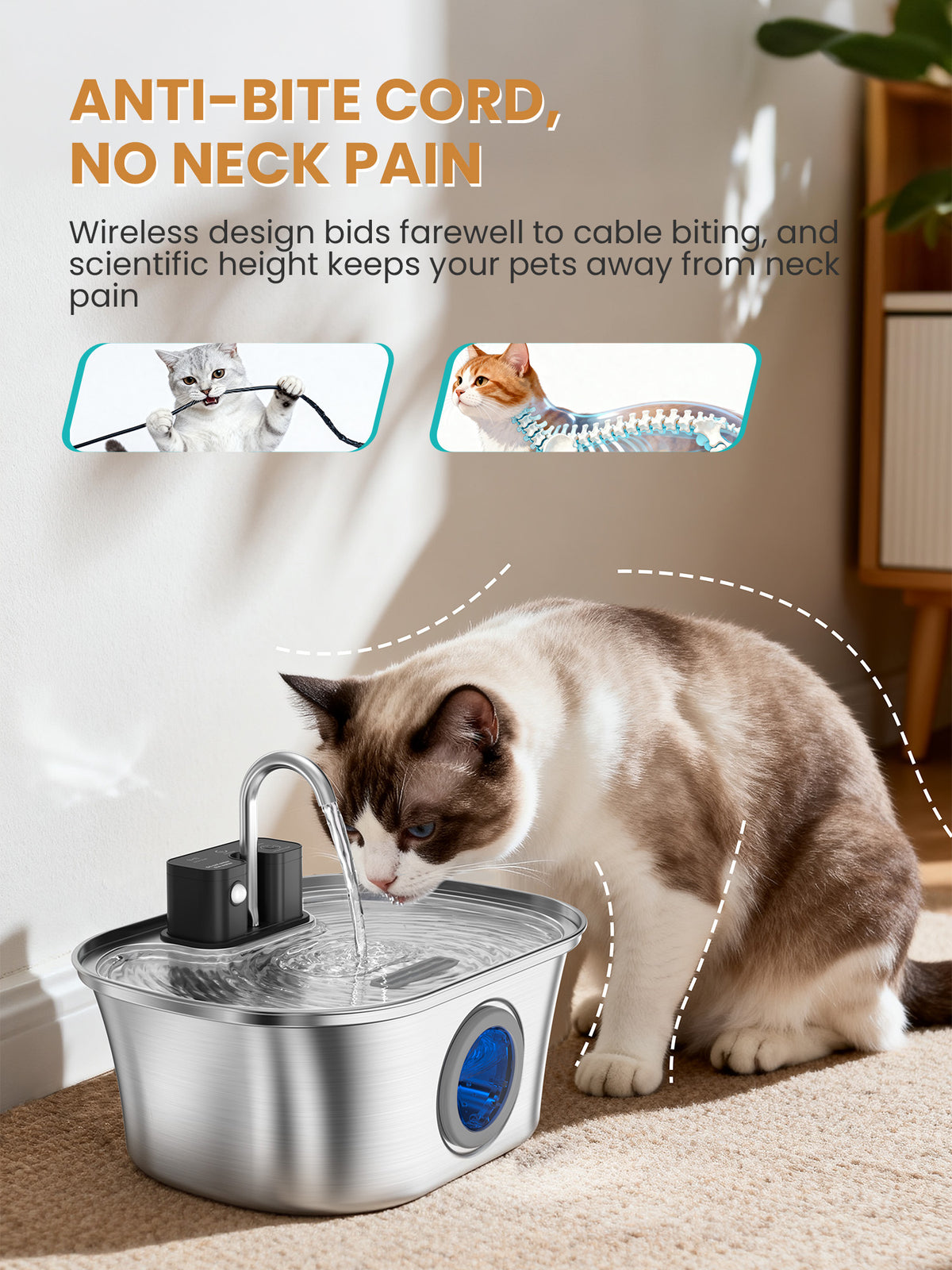 3.2L Intelligent Wireless Pet Water Dispenser WF-T4NPro