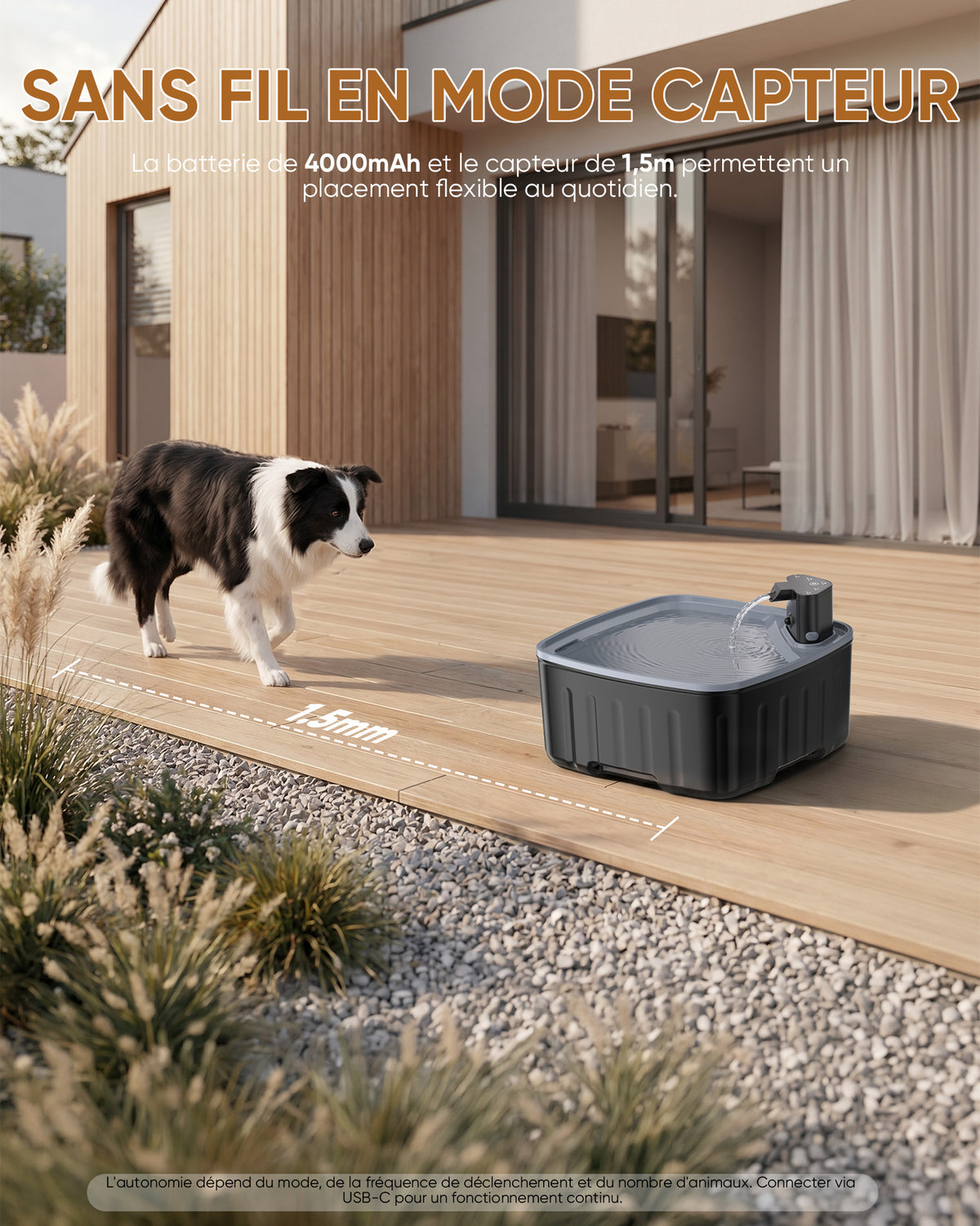 8L / 270oz Large Dog Family Pet Water Dispenser - Intelligent Wireless Sensor WF-G10Pro