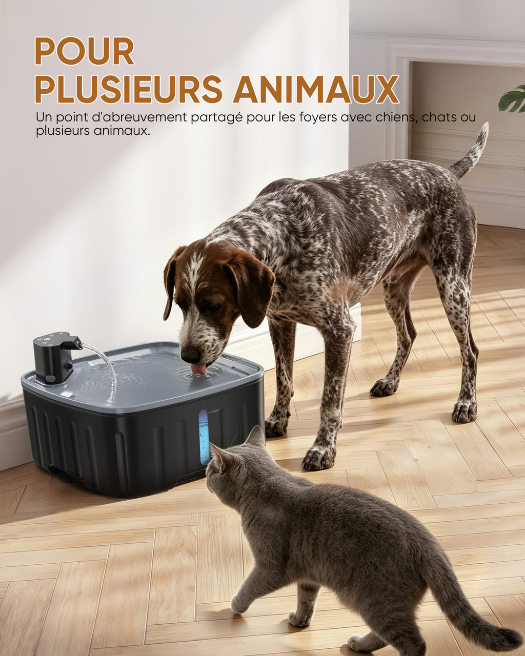 8L / 270oz Large Dog Family Pet Water Dispenser - Intelligent Wireless Sensor WF-G10Pro