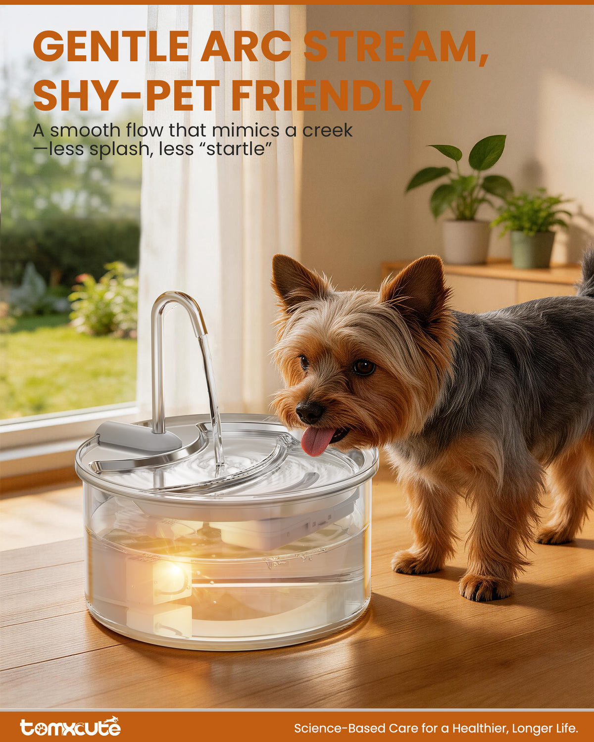 Tomxcute Glass Cat Water Fountain-84oz Dishwasher Safe Cat & Dog Fountain