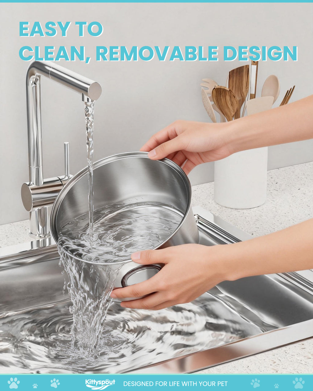 3.2L Stainless Steel Pet Drinking Water Electric Copper-plated Faucet WF-P12