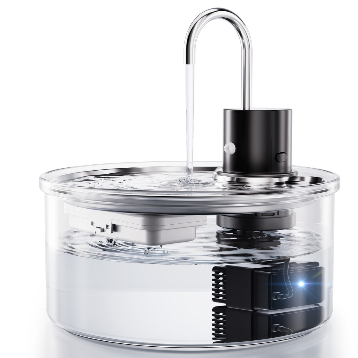 Wireless Glass Cat Water Fountain, 108oz/3.2L