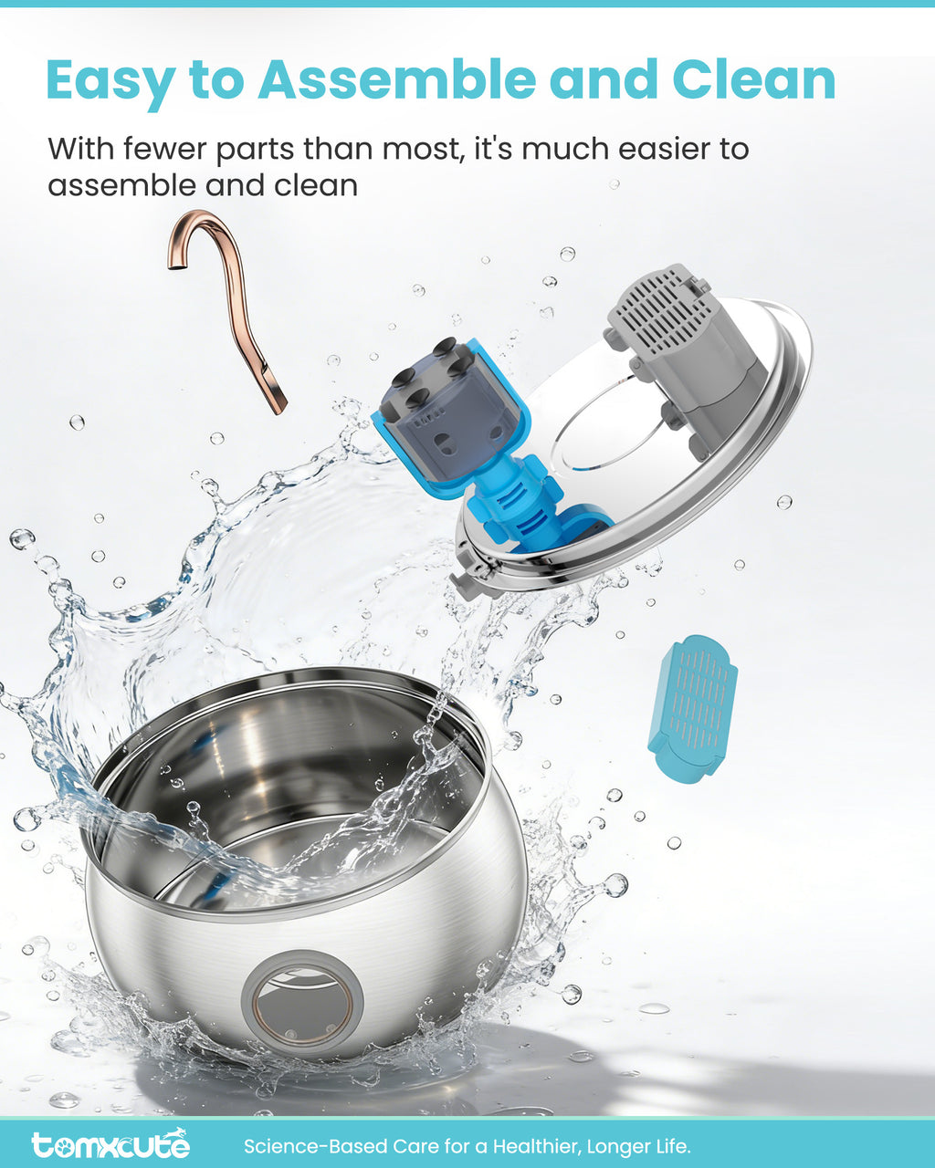 4L / 135oz Stainless Steel Pet Water Dispenser with Visual Window WF-T2CWX