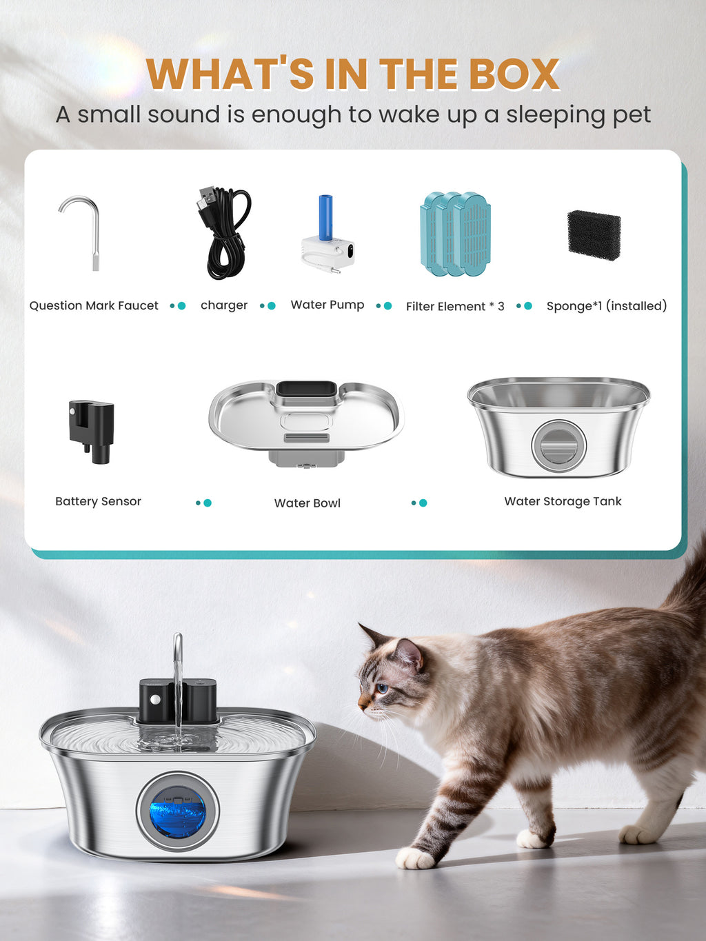 3.2L Intelligent Wireless Pet Water Dispenser WF-T4NPro