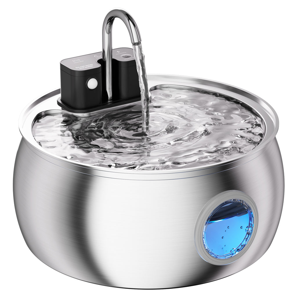 4L Smart Sensor Model, Stainless Steel Pet Water Dispenser with Water Level Indicator Window-Tomxcute-4LWF-T2WXpro