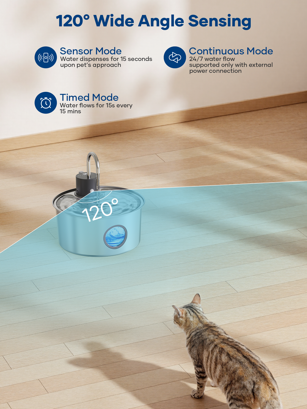 3.2L Intelligent Model Wireless Pet Water Dispenser with Large Viewing Window WF-P10NPro
