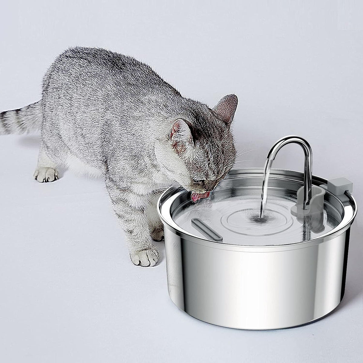 Tomxcute Cat Water Fountain Stainless Steel, 108oz/3.2L Pet Fountain