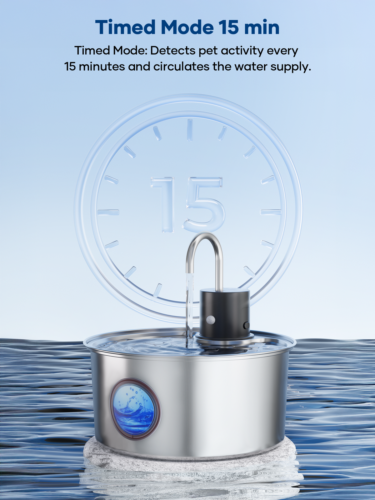 3.2L Intelligent Model Wireless Pet Water Dispenser with Large Viewing Window WF-P10NPro