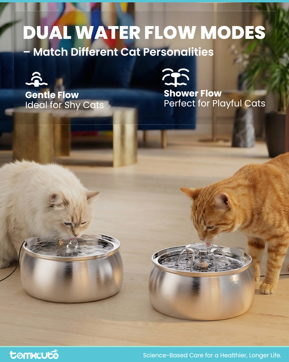 4.0L Stainless Steel Fountain Pet Drinking Water Dispenser WF-T2NF