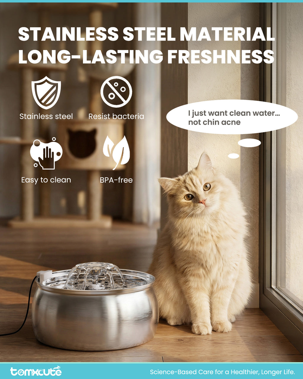 4.0L Stainless Steel Fountain Pet Drinking Water Dispenser WF-T2NF