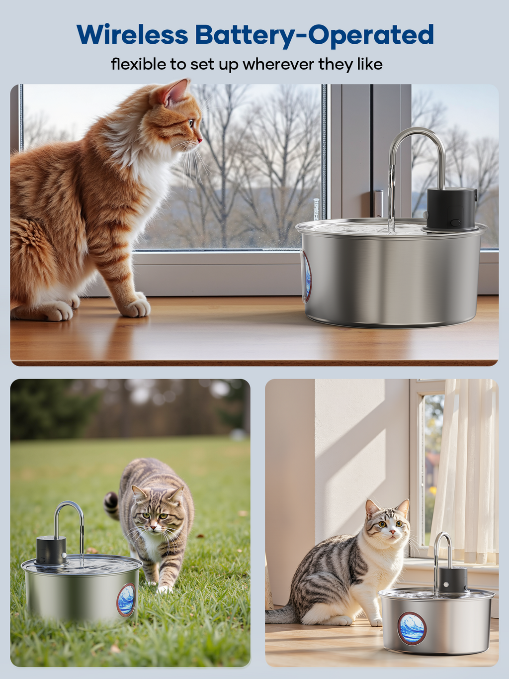 3.2L Intelligent Model Wireless Pet Water Dispenser with Large Viewing Window WF-P10NPro