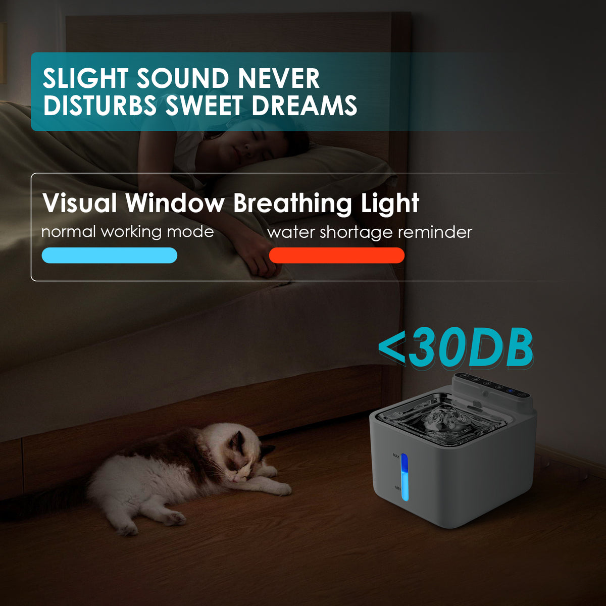 3.2L/108oz Rechargeable Pet Water Fountain with Sensor WF-P8Pro