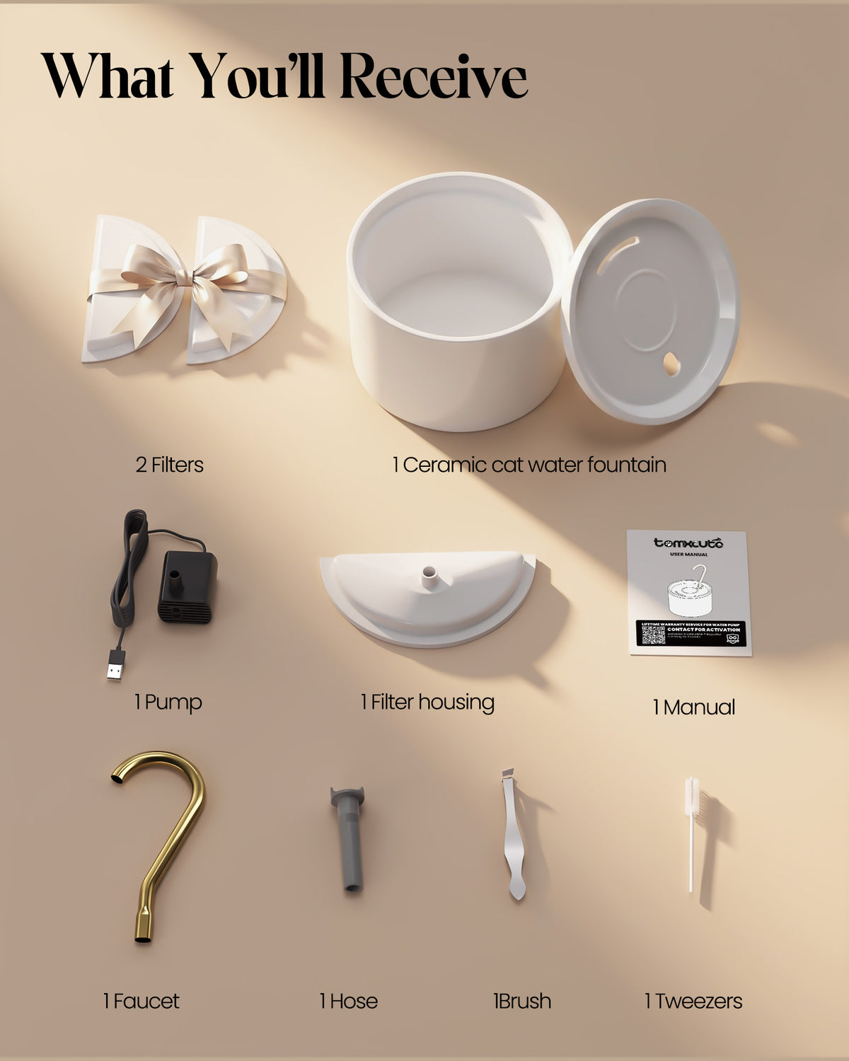 1.2L Ceramic Pet Water Dispenser WF-C02
