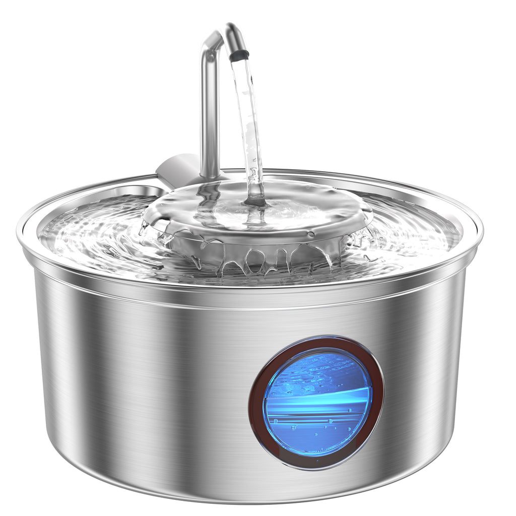 3.2L Stainless Steel Pet Water Dispenser with Water Storage Bowl